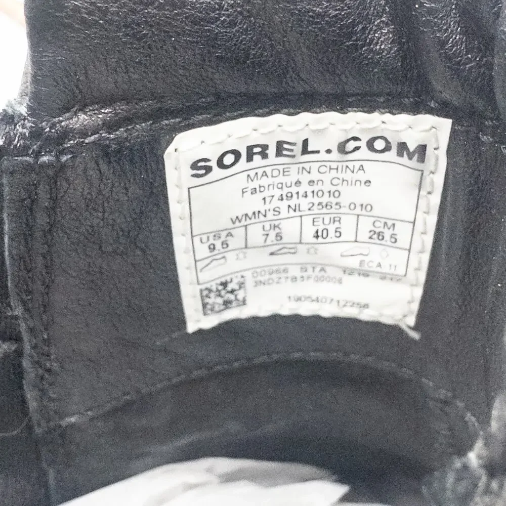 Sorel After Hours Chelsea Boot Wedge Heel Women's 9.5 Black Tan Taupe